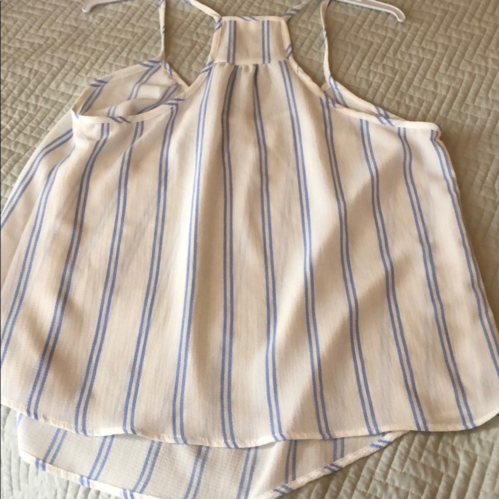 Trend Setter Diva Boutique White Striped Spaghetti Strap Tank - Picture 6 of 7